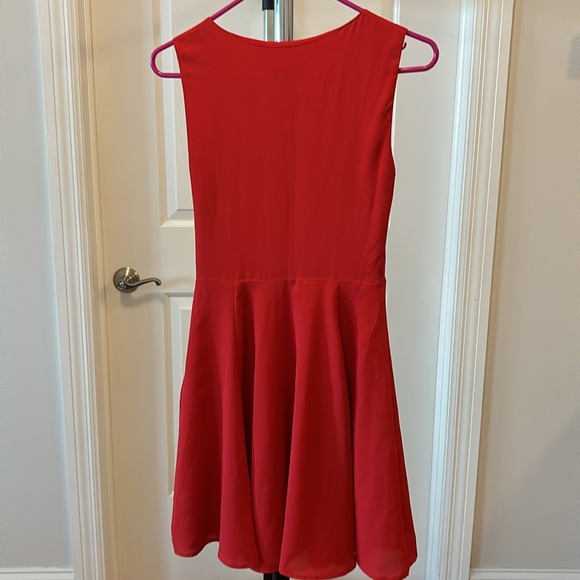Express burnt orange red summer silk dress - Picture 4 of 4